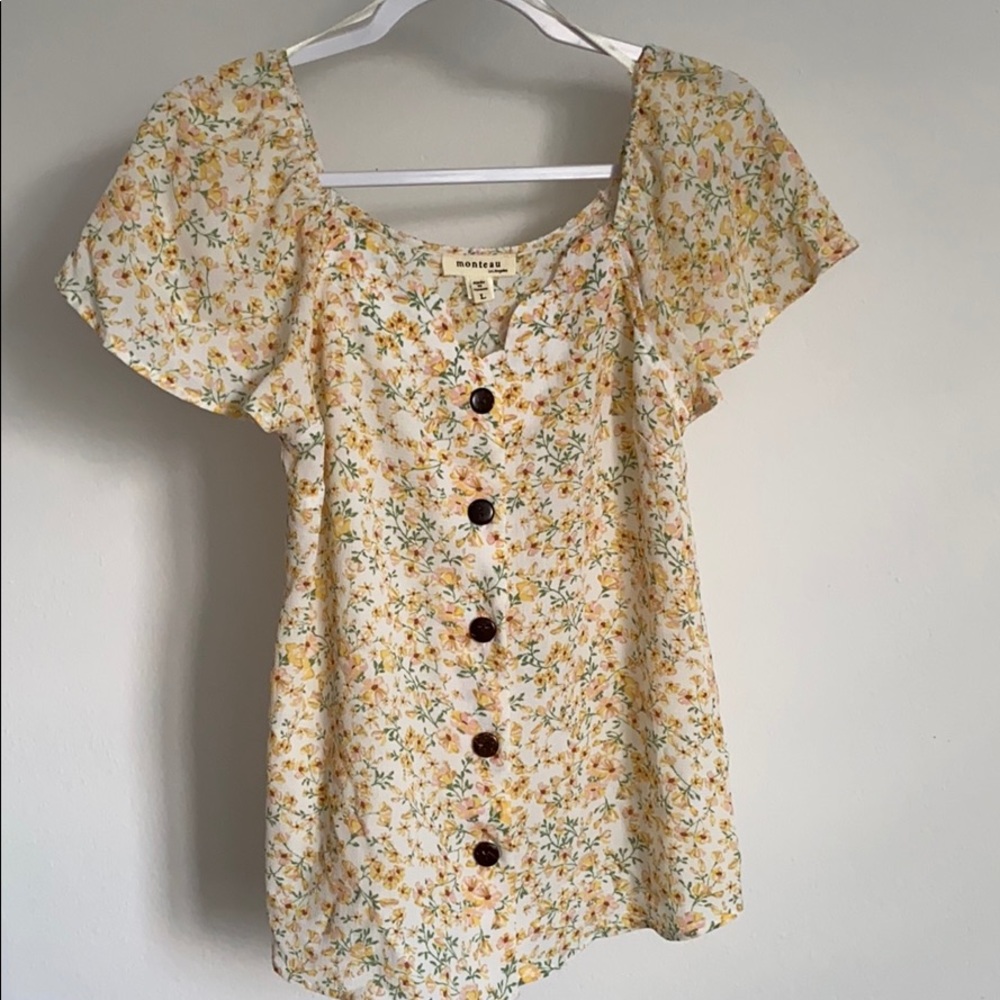 Flower print blouse (Large)